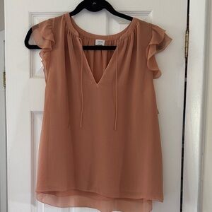 Wilfred Ruffle Sleeve Blouse - Warm Tan